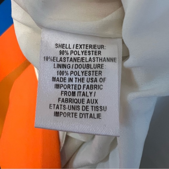 Milly Abstract Swirl Mini Dress Orange Multi 6 Colorful Mod Contemporary Chic - Picture 6 of 8